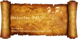 Heiszler Pál névjegykártya